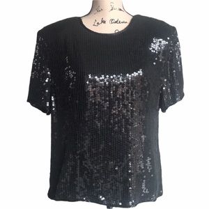Talbots silk sequin blouse